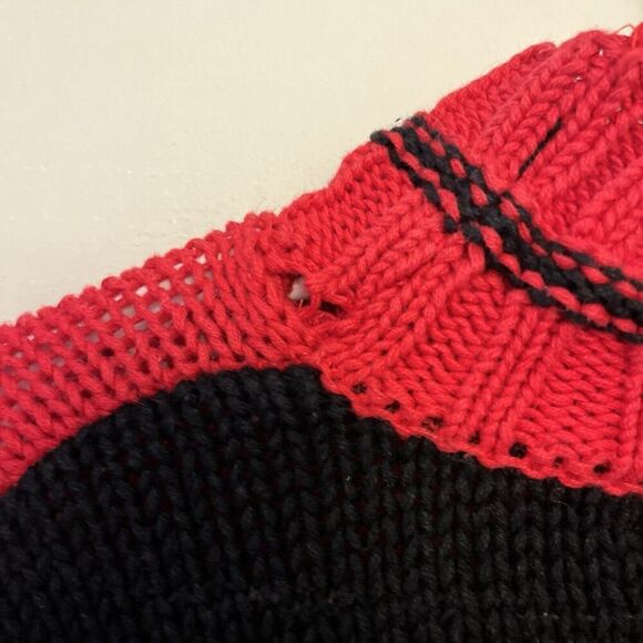 Vtg Esprit Red Black Star Sweater Cotton Sport 90s Y2K Large Womens Retro Punk - Picture 11 of 11